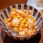 礼讃 - 沖縄県産スイートコーンと宇部産天然車海老のかき揚げ