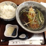 千秋庵 - 料理写真:天ぷらそば、ご飯
