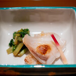 礼讃 - 淡路の真魚鰹の塩焼き、花山葵、はじかみ