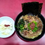 ラーメン 杉田家 - ラーメン並900円+和風トッピング130円＋小ライス140円