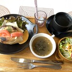カフェコテージ KINZA - 自家製チーズハンバーグカスクートランチセット@1380