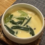 쿠리야 슈치쿠 - 茶碗蒸し、あさりが入ってました。