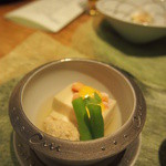 Tama no Yu - 炊き合わせ：海老高野博多黄身餡かけ　花鯛子・蟹身・隠元・木ノ芽