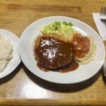 レストラン ロッシュ - 日替わりBランチ　自家製メンチカツ定食　¥1,000-