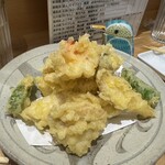 まごめ酒肴 神徳 - お任せ鮮魚の天ぷら