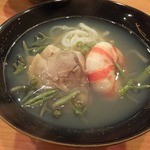 日本料理 たかむら - 2014/07　桑名の蛤と男鹿の車海老とじゅんさい