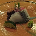 日本料理 たかむら - 2014/07　天草のこはだ。まぐろとアイナメ