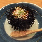 日本料理 たかむら - 2014/07　男鹿の雲丹。中には甘海老とジュレ