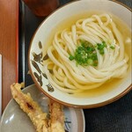 讃岐うどん いわい - ひやあつうどんにゲソ天