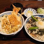 戸隠そば - 天丼セット(1,320yen)