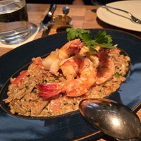 CICADA - 魚介のロースト、ファロと舞茸のクリームリゾット