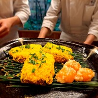 赤坂 菊乃井 - ⚫焼物
                    「からす鰈菜の花焼き　金柑の糀漬け」