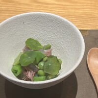 RESTAURANT hidamarino - [hors-d'oeuvre]グリーンピース／蛍鳥賊