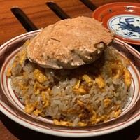 京都 和牛料理 一石三鳥 - 香箱蟹の炒飯は追加で