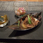 Teppanyaki Kokoro - 先付け　季節の味わい三種