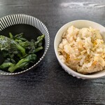 そば処 一心 - たけのこごはん、菜の花のお漬け物(無料！！)