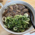 小倉うどん 助座衛門 - ☆肉肉うどん(大)(¥1,080)＋ネギ多め(¥50.-)