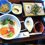 味処大番竹林亭 - ミニ海鮮丼、蕎麦セット　　\1,520-