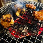 ホルモン青木 - ホルモンと上ミノ焼き焼き\(//∇//)\