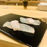 赤吉 - ⑦ ヒラメ+縁側：前日夕方〆、ホシガレイ+縁側の食べ比べ