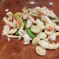 中国料理 豪華 - 花切りイカの桜海老炒め
