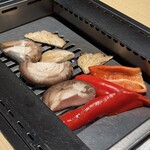 雪月花 たなかさとる - 焼き野菜(椎茸、黒アワビ茸、パレルモ)