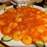 中華料理福臨門 - 海老のチリソース、定食のAセットと同じ