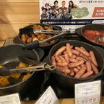 BUB RESORT Chosei Village - 朝食、かぼちゃ煮、唐揚げ、ウインナー