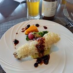 チャイナシャドー - ✨主菜アグー豚春巻風✨豆豉ソースが絶妙〜！