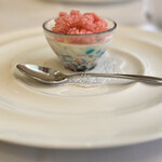 み乃家 - 季節のアイス（バジルアイス、あまおうソルベ）