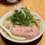 中華そば ココカラサキゑ - 塩丸鶏+ワンタン&九条ネギ 1300円