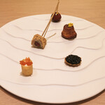 アマラントス - ディナーコース 36300円 のカナッペ5種