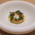 アマラントス - ディナーコース 36300円 の平貝 新玉葱 カルダモン