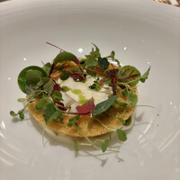 アマラントス - 平貝　みる貝　新玉ねぎのピューレ　カルダモンクリームソース　ハーブオイル　クルトン