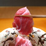日本料理 幸庵 - 千葉県産本鮪の大トロリフトアップ
