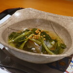 日本料理 幸庵 - 太刀魚の酒蒸し 花山葵餡掛け