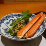 日本料理 幸庵 - 北海道噴火湾産ズワイガニアップ