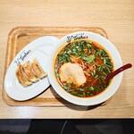 れんげ食堂 Toshu - 料理写真:■ 台湾ラーメン、730円 (+ TAX)
■ 麺少なめ、-30円 (+ TAX)
■ チャーシュー、+100円 (+ TAX)
■ 3個餃子、+180円 (+ TAX)