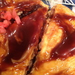 お好み焼だん - ふわふわなんです、ふわふわ。600円とは思えない。