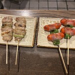 鳥一番 - はさみとウィンナー。ウィンナーはマヨつけていただきます