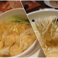 DimDimSum 大阪本店 - 香港風ぷりぷり海老雲呑麺1,180円✨中太の香港麺をチョイス。ほか中華麺やフォーから選べます。あっさり塩味で美味しい♪ネギはもっとあっても◎。