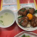 レバニラ中華 満腹 - 純レバ丼(小)