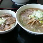 北海とんこつ らーめん純輝 白井店 - ランチセット（醤油ラーメン＆チャーシュー丼）