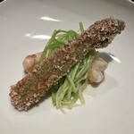 野嵯和 - ボタン海老　アスパラ