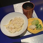 野嵯和 - のど黒　筍　土鍋ご飯　香の物　みそ汁
