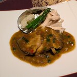中国料理 皇苑 - 鮑の酒蒸し　XO醤肝ソース