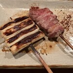 鳥よし - 葱 & 合鴨　　葱の甘さと香ばしさ、合鴨の旨みが最高！