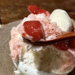 HAGI - 天然氷で作ったカキ氷、イチゴ、バニラアイス