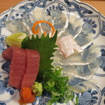 懐石 斉藤 - イシガレイの薄造りはポン酢でいただきます