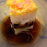 しの原 - 試作品の押し寿司風素麺